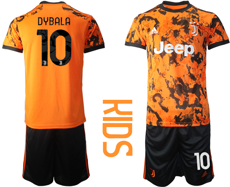 Youth 2020-2021 club Juventus away orange #10 Soccer Jerseys